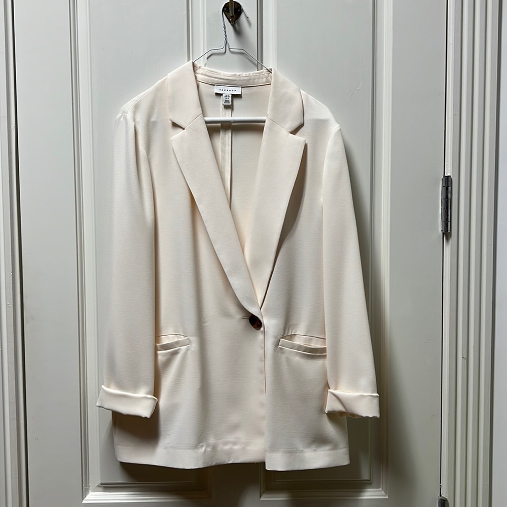 Top shop blazer size 8 color cream